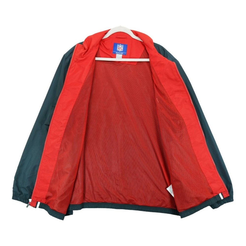 Vintage Reebok NFL Men’s Full Zip Windbreaker Jacket Size XL Gray & Red - Picture 2 of 8